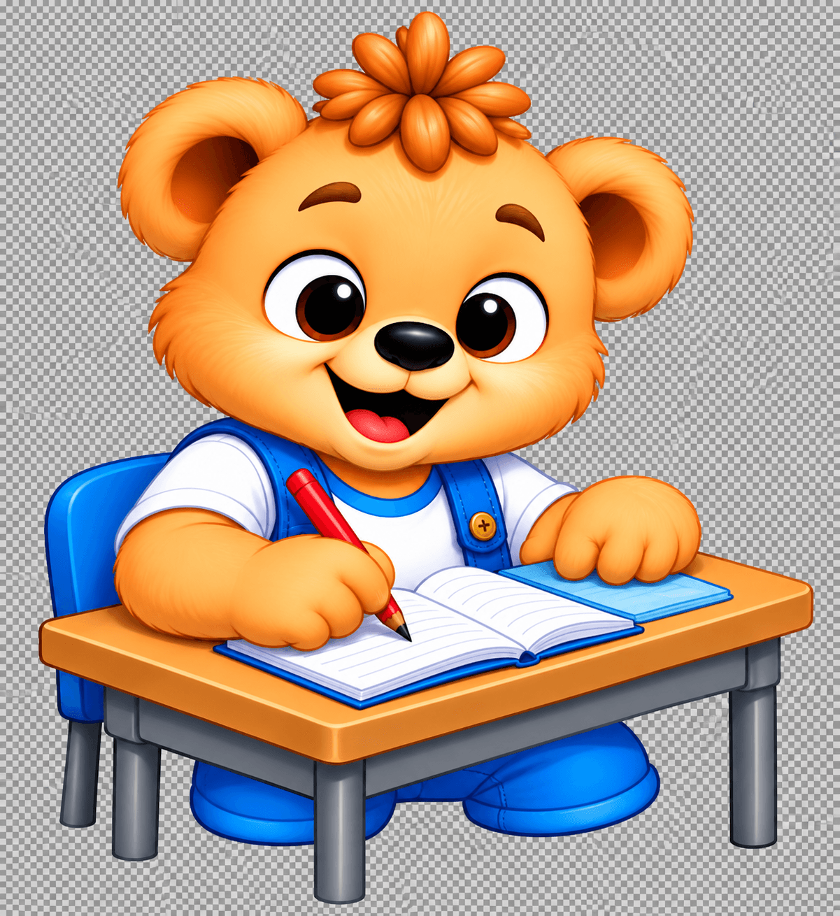 Copito trabajando en su cuaderno